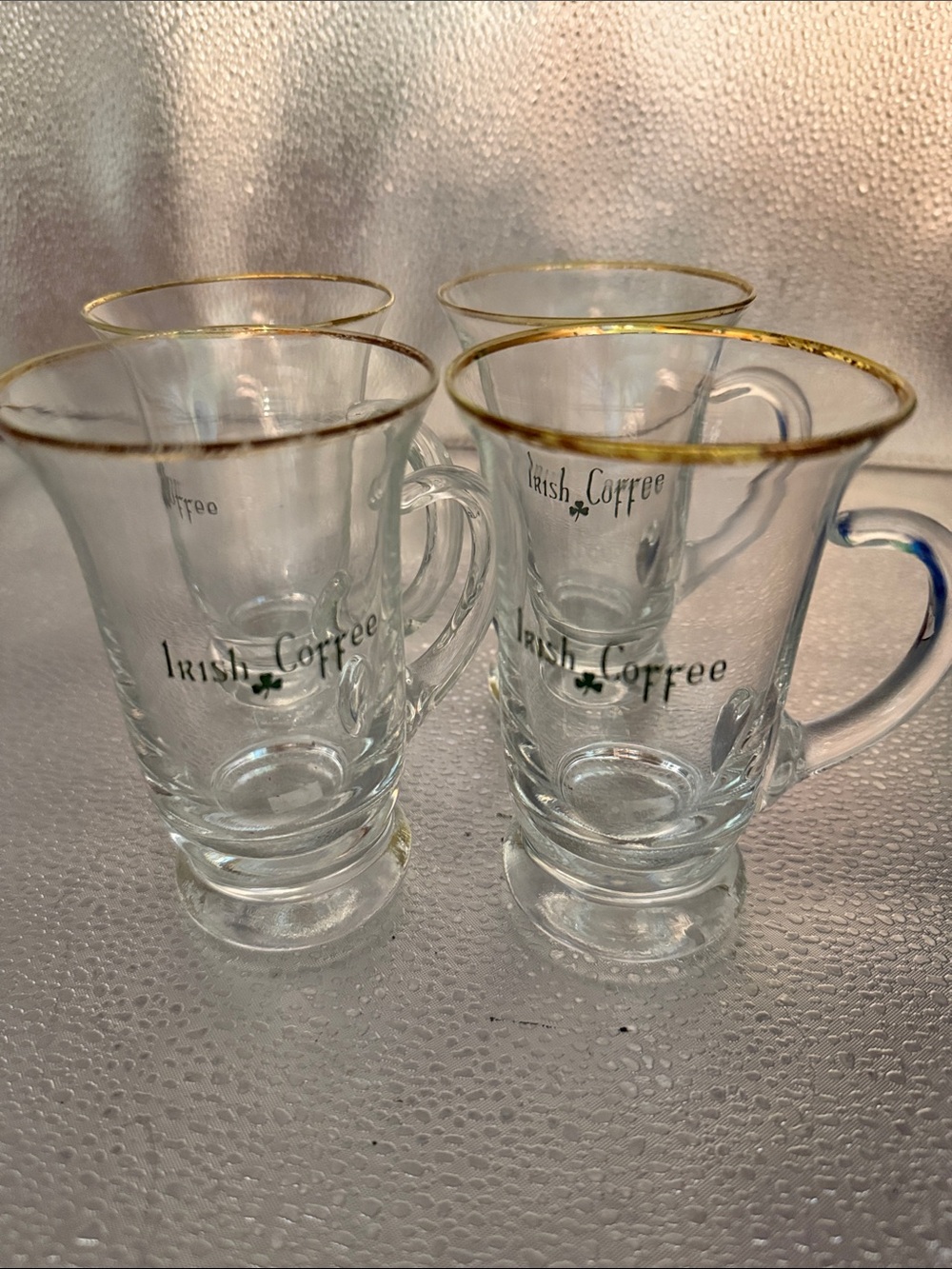 Vintage Irish Coffee Glasses with Gold Rim - Set of 4